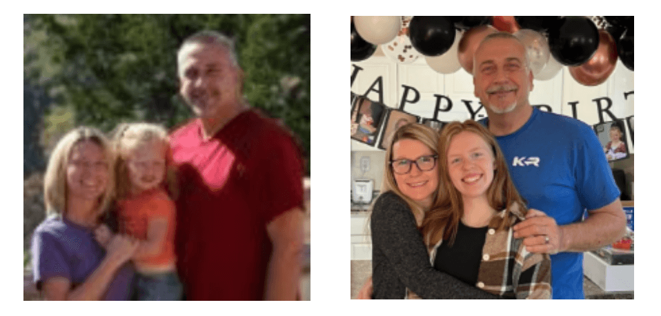 Family photos: before and after.